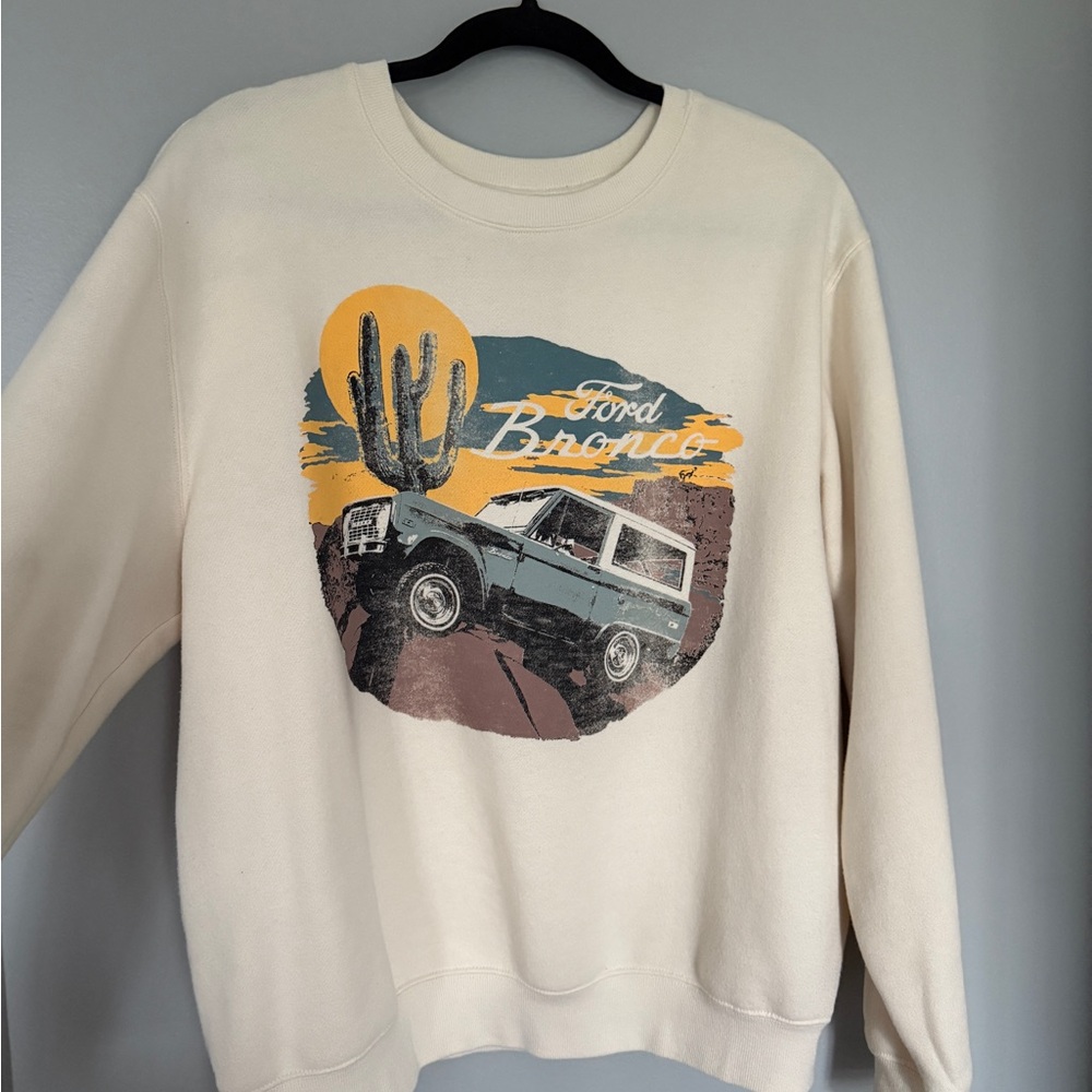 Ford Bronco Cream Crewneck Sweater